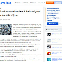 Actividad transaccional en A. Latina siguen con tendencia bajista